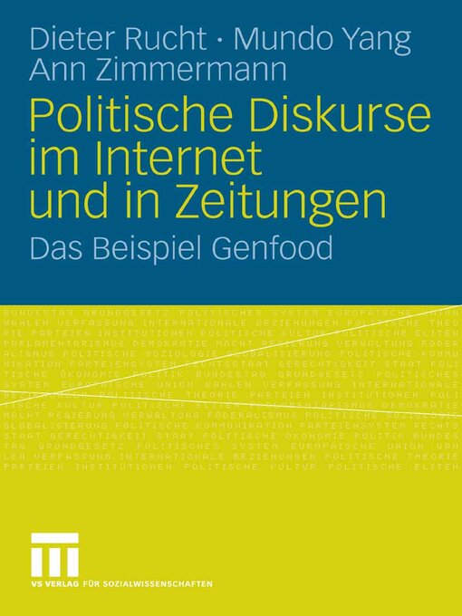 Title details for Politische Diskurse im Internet und in Zeitungen by Dieter Rucht - Available